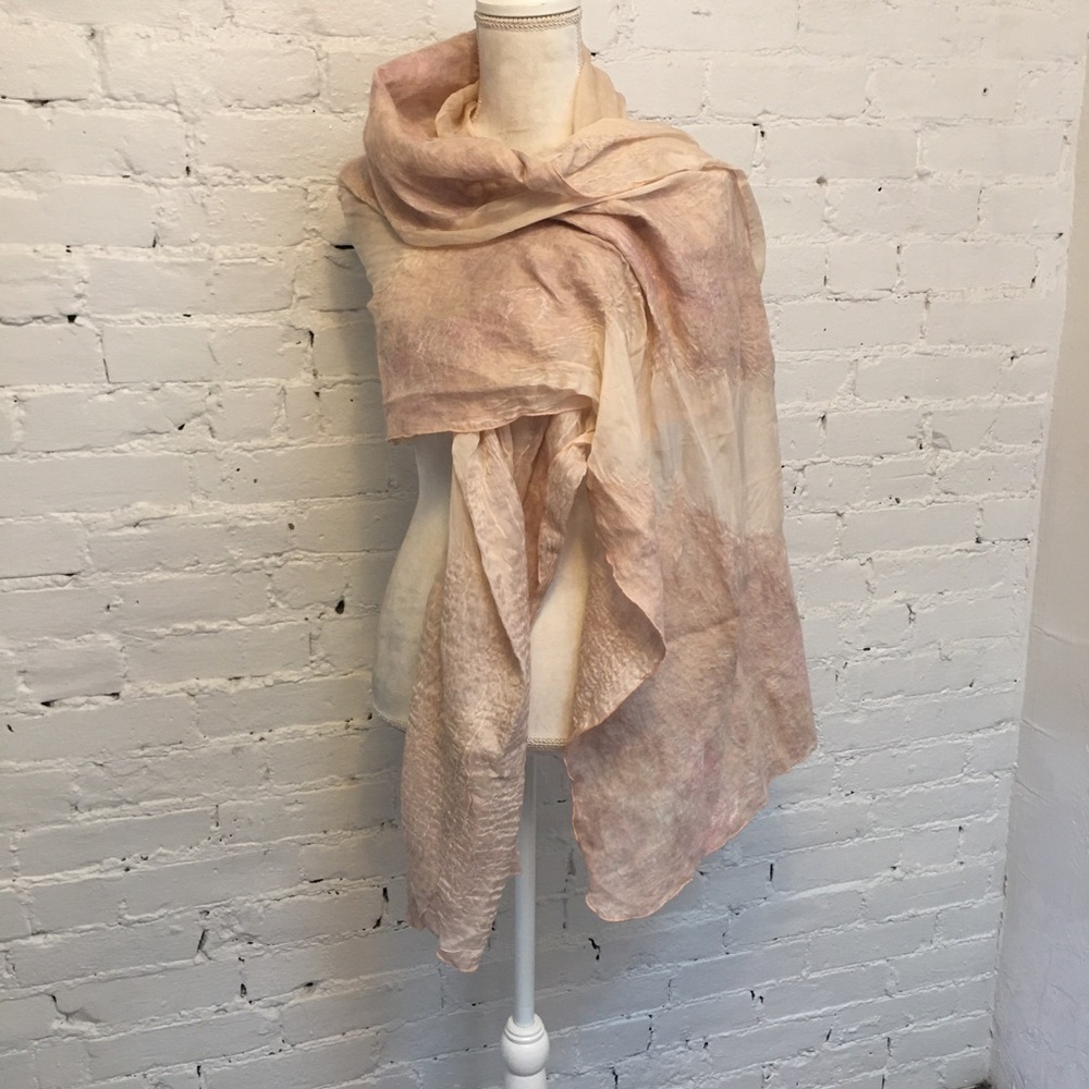 Christa Louise wool and silk wrap scarf pink lightweight pretty